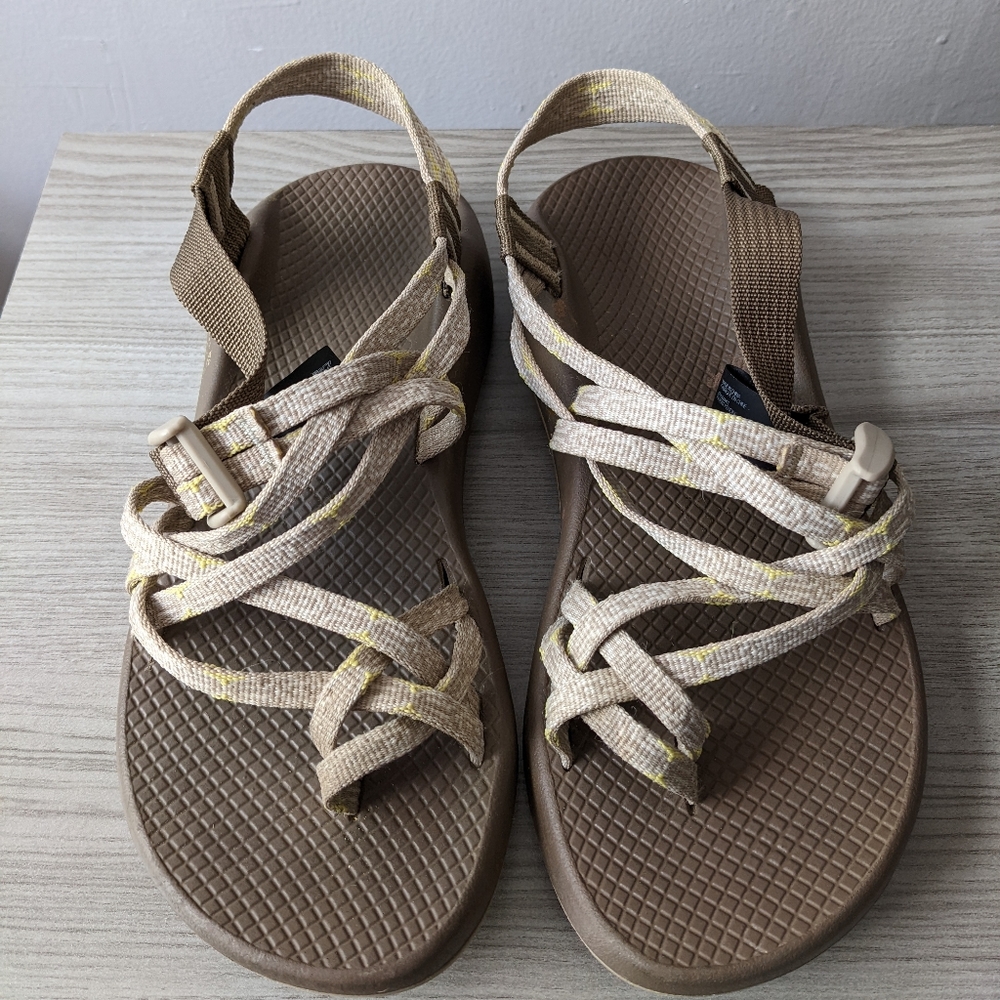 Chaco ZX2 Classic Taste Tan Brown Yellow Womens 8 Sandals